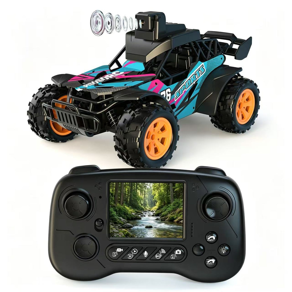RC Truck with Camera, 2.4GHz Remote Control Car with 2.4" LCD Screen & 60° Adjustable Camera, Live Video, APP/Remote Control, 2 Speeds, Rechargeable Off-Road RC Vehicles, Gift for Adults and Kids